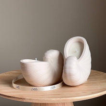 Load image into Gallery viewer, Estelle Studio - Sea Shell Soy Wax Candle in Jesmonite Vessel: Handmade Scented Candle: Lavender&Sea salt