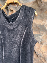 Load image into Gallery viewer, Hand Painted Sleeveless Cashmere and Silk Dress in N/Nero
