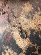 Load image into Gallery viewer, Short Tibetan Necklace with Rainbow Flourite