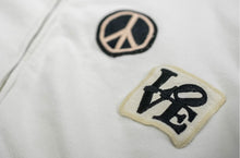 Load image into Gallery viewer, Peace Now Zip Fleece in Vintage White