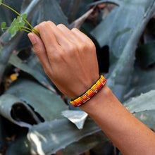Load image into Gallery viewer, Leather Ombré LOVE Bracelet in Serengeti Sunset