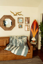 Load image into Gallery viewer, Sundream - Dancing Palms Plush Throw - Chambray Blue