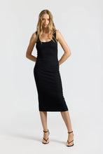 Load image into Gallery viewer, Verona Midi Dress in Black Cast