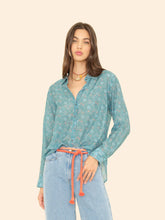 Load image into Gallery viewer, Beau Shirt in Aqua Teal Silk