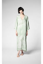 Load image into Gallery viewer, V Neck Silk Kaftano Dress Jade Marmo