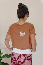 Load image into Gallery viewer, Organic Cotton Crop Tee - Whale Dance | Rust