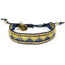 Load image into Gallery viewer, Taj Beaded Bracelet in Azure Blue and Yellow
