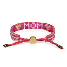 Load image into Gallery viewer, Love Is Project - Seed Bead MOM with Hearts Bracelet - Topaz Pink