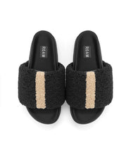 Load image into Gallery viewer, The Fuzzy Stripes Stack in Beige & Black Faux Shearling ***Final Sale Not eligible for returns or exchanges