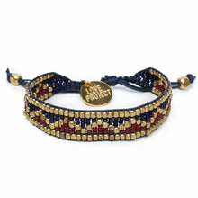 Load image into Gallery viewer, Taj Beaded Bracelet in Navy and Red