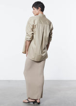 Load image into Gallery viewer, Stretch Silk Knit Maxi Dress in Tan