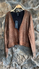 Load image into Gallery viewer, Hand Painted Cropped Cotton Cardigan in Nero/Antilope