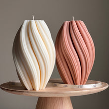 Load image into Gallery viewer, Estelle Studio - Huge Tall Swirl Candle: Cream / Unscented