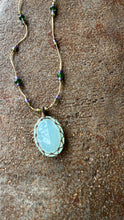 Load image into Gallery viewer, Short Tibetan Necklace with Calcedony Blue
