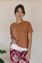 Load image into Gallery viewer, Organic Cotton Crop Tee - Whale Dance | Rust