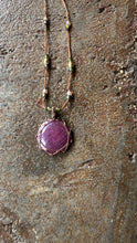 Load image into Gallery viewer, Short Tibetan Necklace with Corrundum Red (Ruby)
