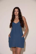 Load image into Gallery viewer, Joni Cotton Gauze Dress in Dusty Blue