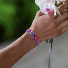 Load image into Gallery viewer, Love Is Project - Bali Friendship Lei Bracelet - Pink Sky Blue
