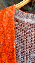 Load image into Gallery viewer, Hand Painted Cropped Cotton Cardigan in Mandarin and Ghiaccio