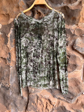 Load image into Gallery viewer, Camouflage Silk Tulle Round Neck Top in Brughierra