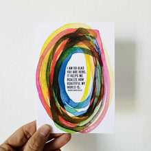 Load image into Gallery viewer, mb art studios - Rilke quote card 4 1/8" w x 5 7/8" h