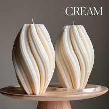Load image into Gallery viewer, Estelle Studio - Huge Tall Swirl Candle: Cream / Unscented