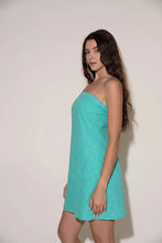 Load image into Gallery viewer, Millie Dress in Aqua Solid Poplin