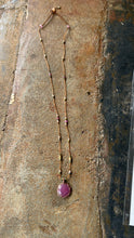 Load image into Gallery viewer, Short Tibetan Necklace with Corrundum Red (Ruby)