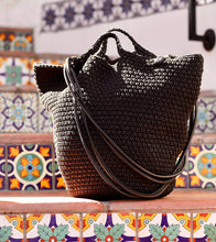 Load image into Gallery viewer, Crochet Basket Bag in Black