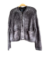 Load image into Gallery viewer, Hand Painted Brushed Cotton Round Neck Cardigan in Carruba