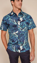 Load image into Gallery viewer, Hidden He’e Tailored Aloha Shirt in Blue