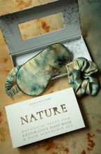 Load image into Gallery viewer, Silk Sleep Mask and Scrunchie Set in Seascape
