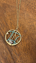 Load image into Gallery viewer, Dream Catcher Necklace with Turquoise & Herkimer Diamond