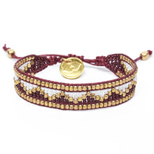 Load image into Gallery viewer, Taj Beaded Bracelet in White and Burgundy