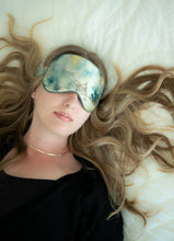 Load image into Gallery viewer, Silk Sleep Mask and Scrunchie Set in Seascape