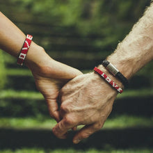 Load image into Gallery viewer, Skinny Leather LOVE Bracelet in Red and White