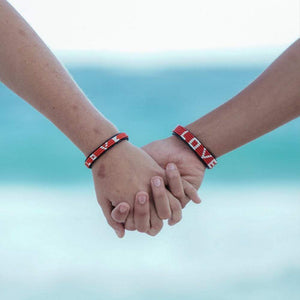 The Original LOVE Leather Bracelet in Red and White