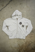 Load image into Gallery viewer, Peace Now Zip Fleece in Vintage White