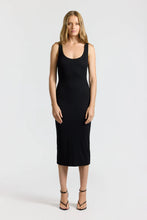 Load image into Gallery viewer, Verona Midi Dress in Black Cast