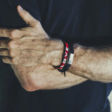Load image into Gallery viewer, Skinny Leather LOVE Bracelet in Red and White