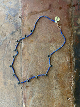 Load image into Gallery viewer, Facetted Blue Malachite with Blue Topaz Briolettes Necklace,18”