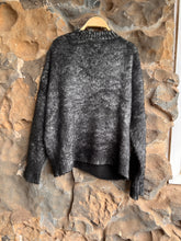 Load image into Gallery viewer, Hand Painted Brushed Cotton V Neck Pullover in N/Nero