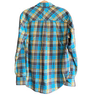 Load image into Gallery viewer, Beau Shirt in Turquoise/Yellow Plaid Flannel