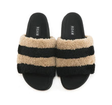 Load image into Gallery viewer, The Fuzzy Stripes in Beige & Black Faux Shearling ***Final Sale Not eligible for returns or exchanges