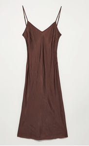 Ankle Slip Dress in Chocolate