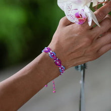 Load image into Gallery viewer, Bali Friendship Lei Bracelet in Pink and Sky Blue
