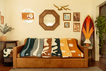 Load image into Gallery viewer, Sundream - Dancing Palms Plush Throw - Chambray Blue