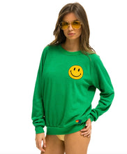Load image into Gallery viewer, Smiley 2 Crew Sweatshirt in Kelly Green
