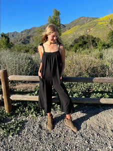 Ciao Overalls in Black Linen