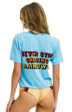 Load image into Gallery viewer, Smiley Chasing Rainbows Boyfriend Tee in Black